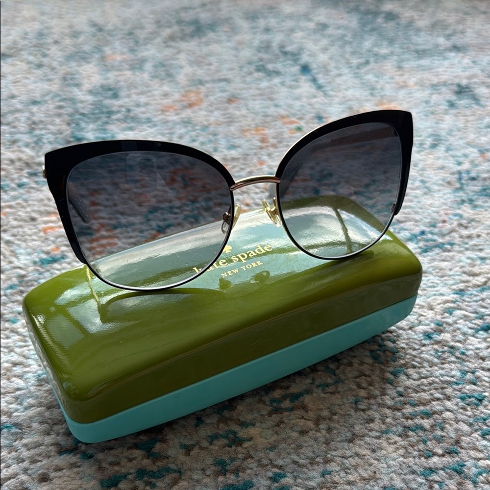 Kate Spade Genice Black and Gold Sunglasses